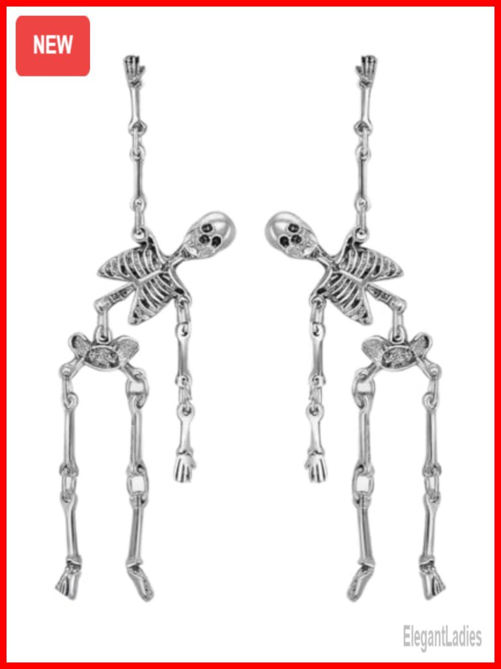 Dangle Skeleton Earrings Alloy Punk Rock Halloween Jewelry Women